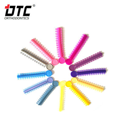 Anéis de ligação de elásticos coloridos padrão ISO para tratamento ortodôntico confortável
