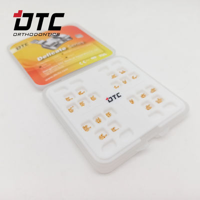 CE Certificado DTC Ortodontia Dental Roth MBT Golden Delicate Series Brackets com Ganchos