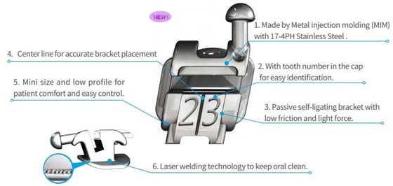 ISO e CE Certificado DTC Self Ligating Bracket MBT Roth Dental Braces Made in Hangzhou