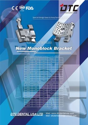DTC Mim Monoblock Bracket Dental Laser Ortodôntico MBT Roth Metal Brace com 3W/Hook