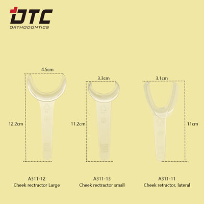 Materiais ortodônticos Retrator de bochechas DTC para procedimentos dentários de tamanho grande/pequeno